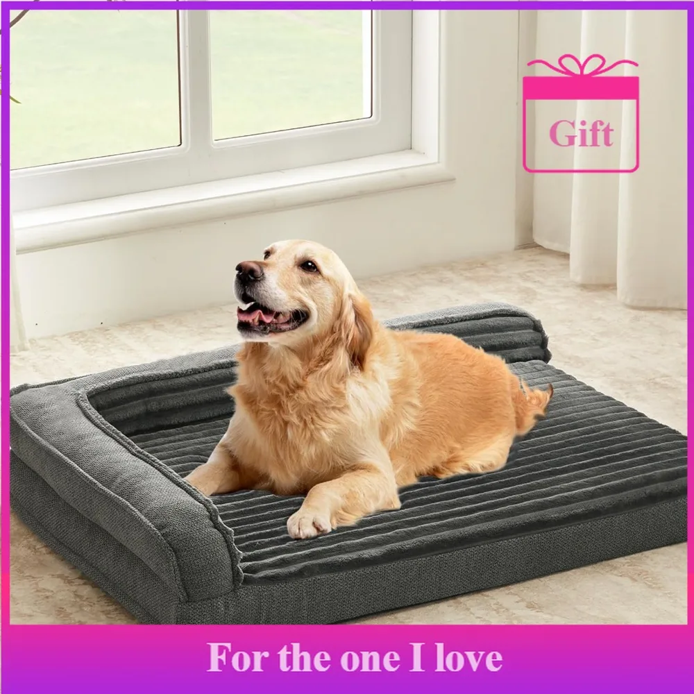 

Orthopedic Dog Bed, Waterproof Egg-shaped Foam Dog Sofa Bed with L-shaped Side Support, Washable Medium-sized Pet Bed