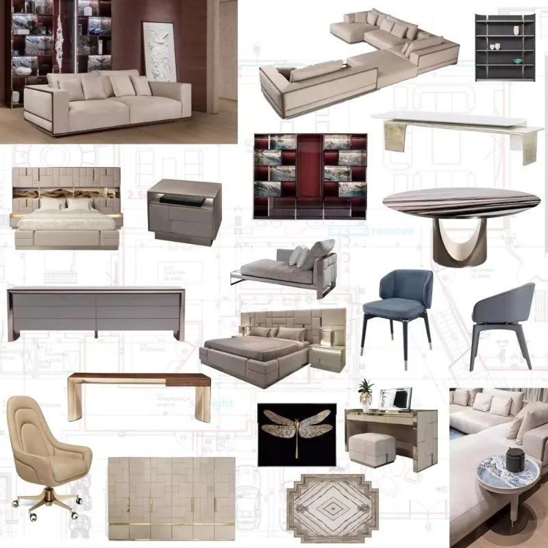 High-end villa living room furniture wholesale complete sets of sofas bulk order residential hotel renovation project
