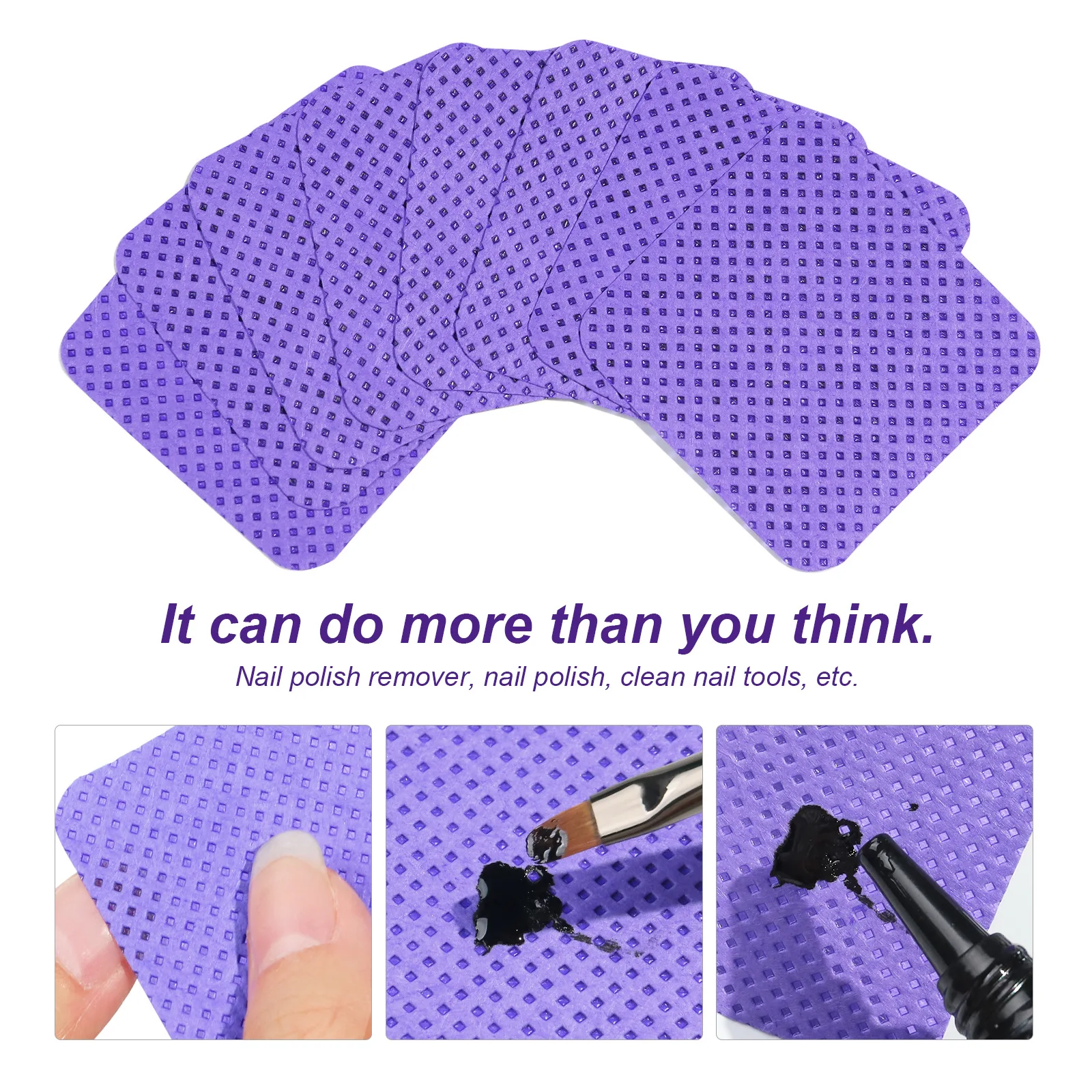 1200pcs Lint ฟรีเล็บ Remover ผ้าเช็ดทําความสะอาดเล็บแผ่นทําความสะอาด,ไม่ทอเล็บสําหรับหญิงสาว Beauty Salon