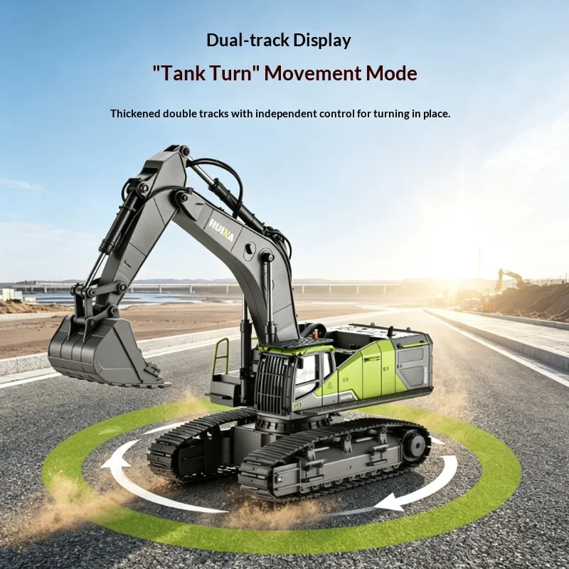 Huina 593 22 Channel RC Excavator 1:14 Alloy Remote Control Engineering Car Simulation Construction Truck Toy electric rc truck