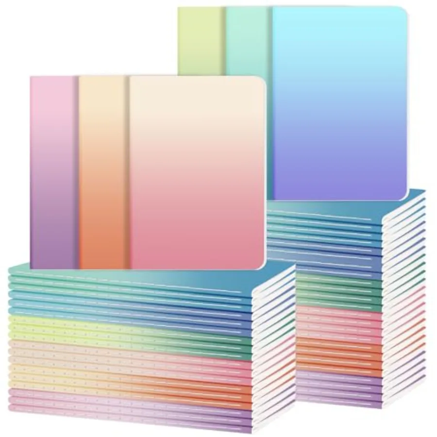 

Kraft Notebooks, Journals in Bulk, Lined Paper, 72 Pages, 36 Sheets, 80GSM, 8.3x5.5 Inch, A5 Size, Travel Writing Notebook for