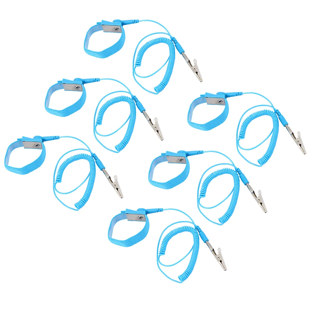 6 Pcs Anti-static Wrist Strap Band Adjustable Grounding Corded Nylon Silk ESD Straps