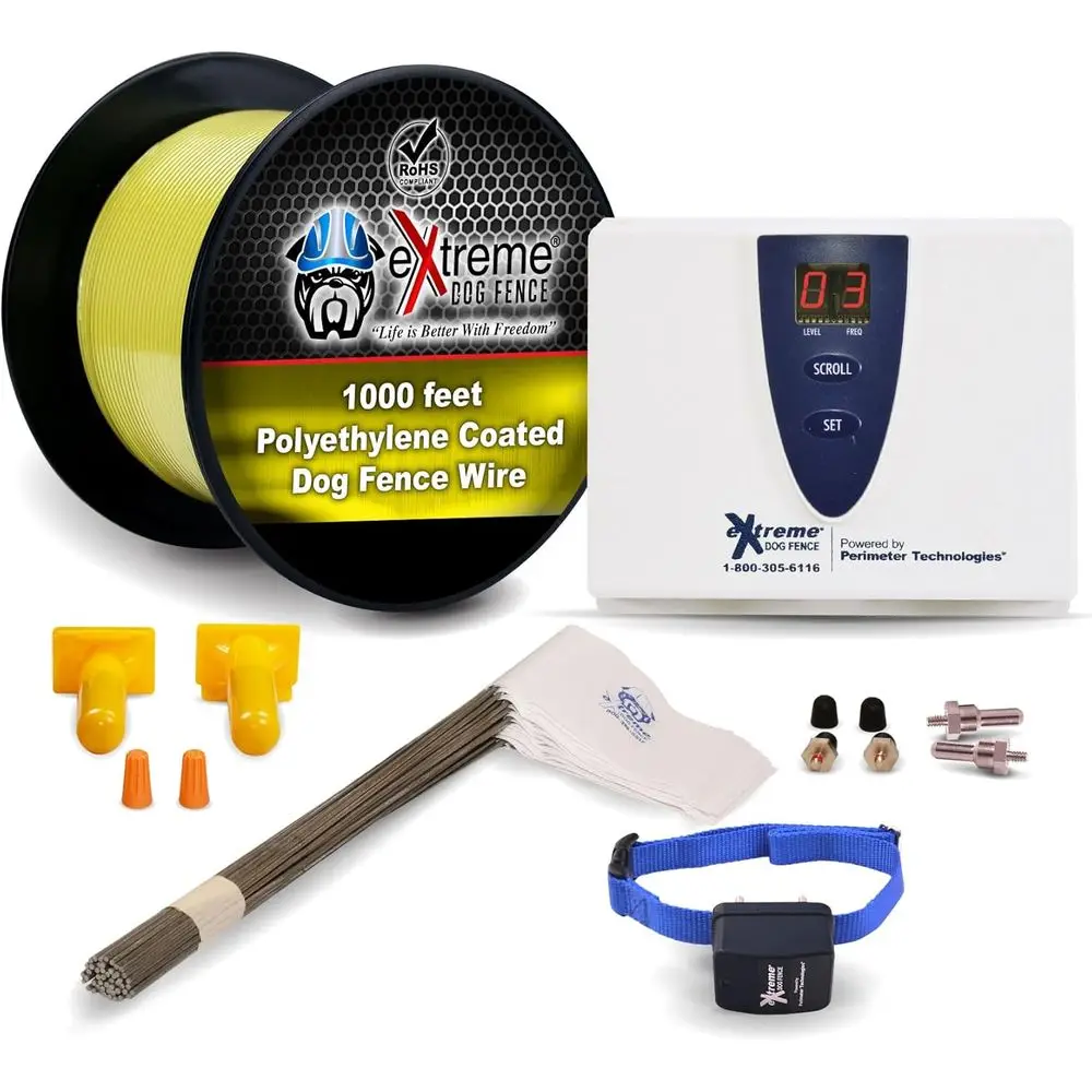 

Прочный подземный электрический забор для собак - 305 м желтого провода, простая установка, долгий срок службы, безопасен для животных