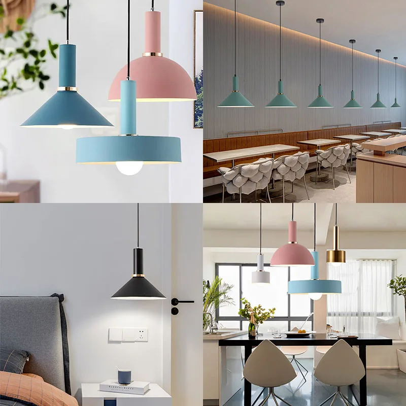 Nordic LED Pendant Lights Metal Minimalist Hanging Lamps Kitchen Dining Room Bedroom Bar Counter Indoor Lighting Home Decor E27 image 3