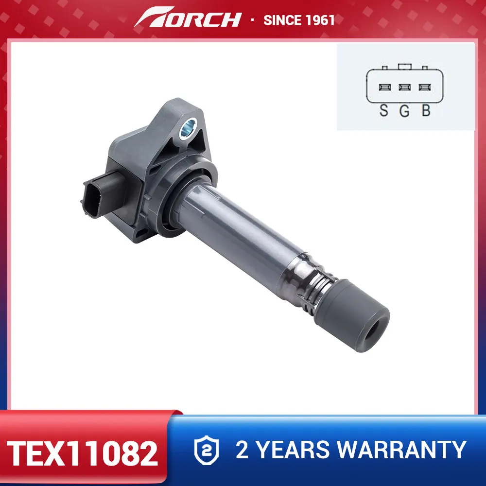 High Performance Ignition Coil Torch TEX11082 Replace for 30520-RNA-A01 for UF582 C1580 Fit with Honda Civic