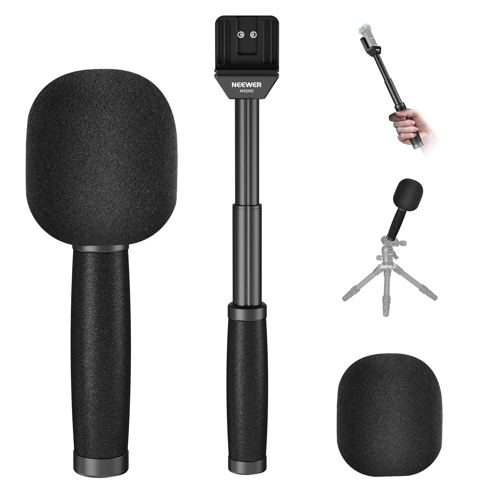 Neewer 33cm Telescopic Lavalier Microphone Handheld Mic Handle For Rode Wireless Go II DJI Mic CM22/CM31