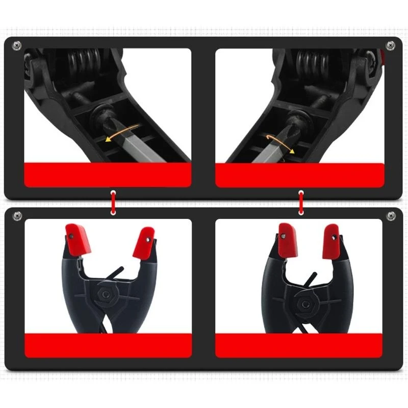 652F Multifunction Woodworking Strong Spring Clamp Adjustable A Type Heavy Duty Clip Durable ABS for Carpenter Background DIY