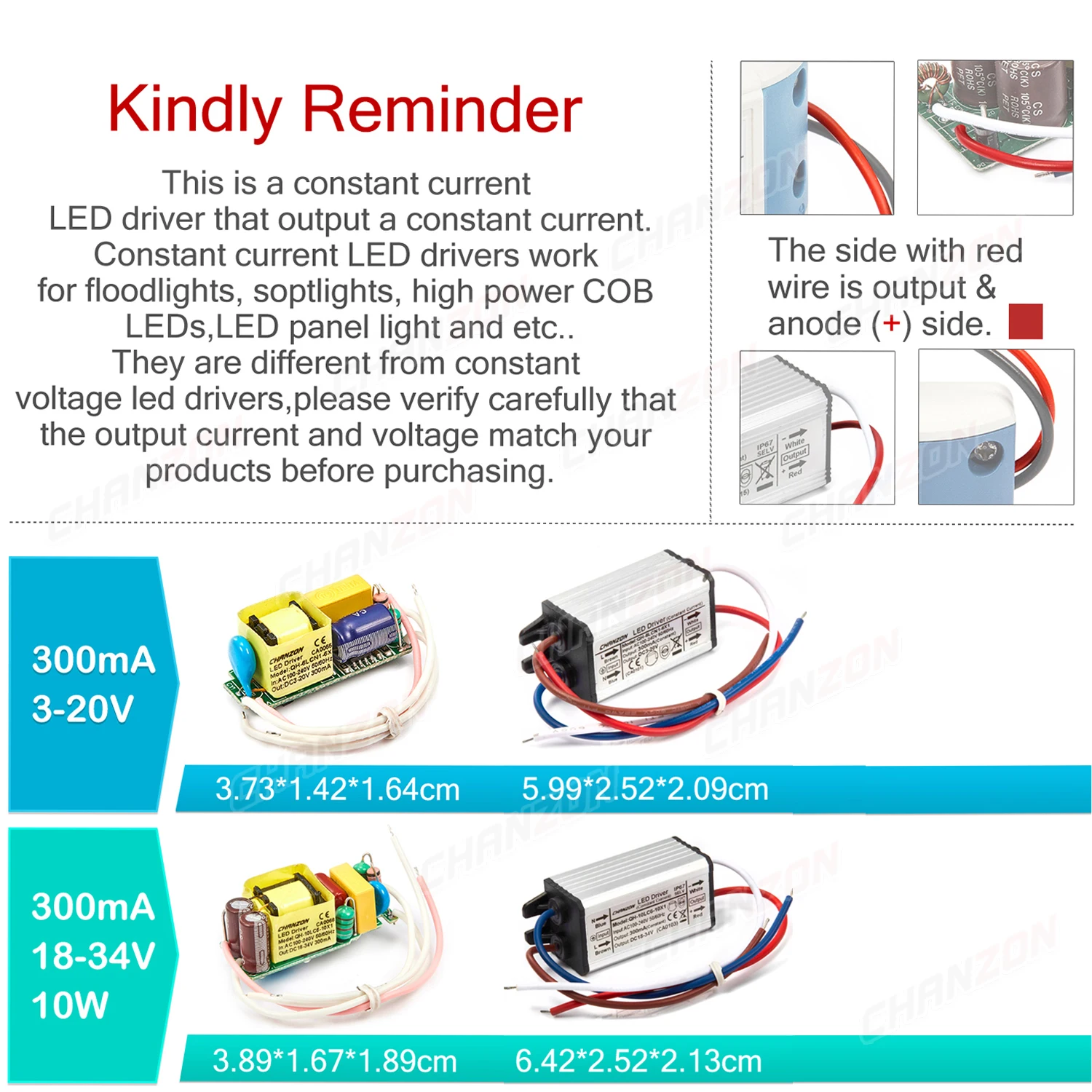 Constant Current Led Driver Waterproof Ip67 6W 10W 20W 36W 50W 100W 300Ma 600Ma 900Ma 1500Ma Power Supply Light LED Transformer