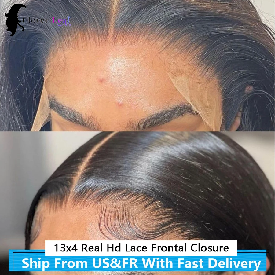 13x4 Real Hd Lace Frontal Closure Only Straight 14 to 24 Inches frontal Transparent lace Brazilian Human Hair closure For Women