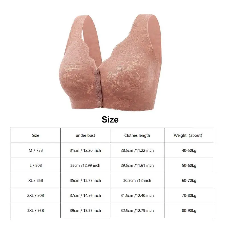 Sujetador de encaje con hebilla frontal para mujer, sostén de encaje sin aros, Bralette ligero con espalda en forma de U, ropa transpirable para mamá