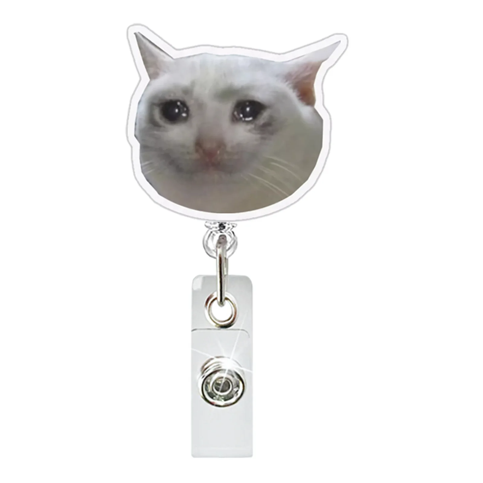 Funny Cat Expression Retractable Badge Holder Reel