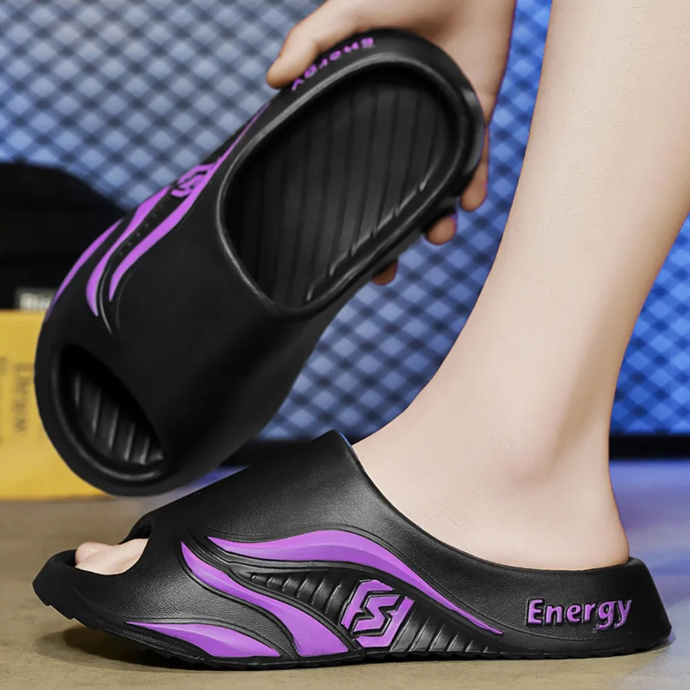 

Повседневные тапочки на плоской подошве из ЭВА, мужские противоскользящие шлепанцы на платформе с открытым носком, пляжная обувь, домашние шлепанцы, сандалии для ванной комнаты