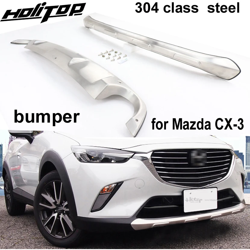 Stainless steel Front&Rear Bumper Guard Skid Protector bull bar For Mazda CX-3 2017-2025,ISO9001 quality,guarantee quality