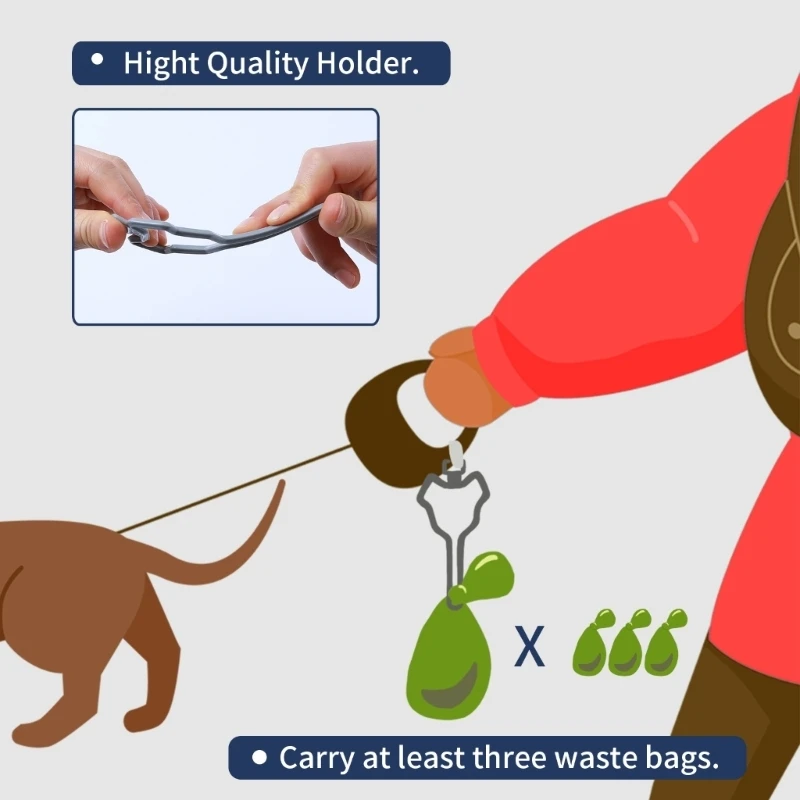 6Pack Multiuse Clip for Dog Waste Bag Effortlessly Easy Operations Dog Poop Bag Holder Clip for Easy Leash Attachment 0XXB