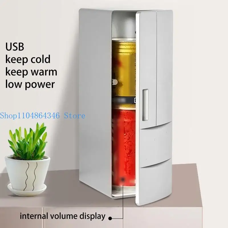 652F Mini USB Fridge Drink Cans Cooler/Warmer Beverage Refrigerator for Computer