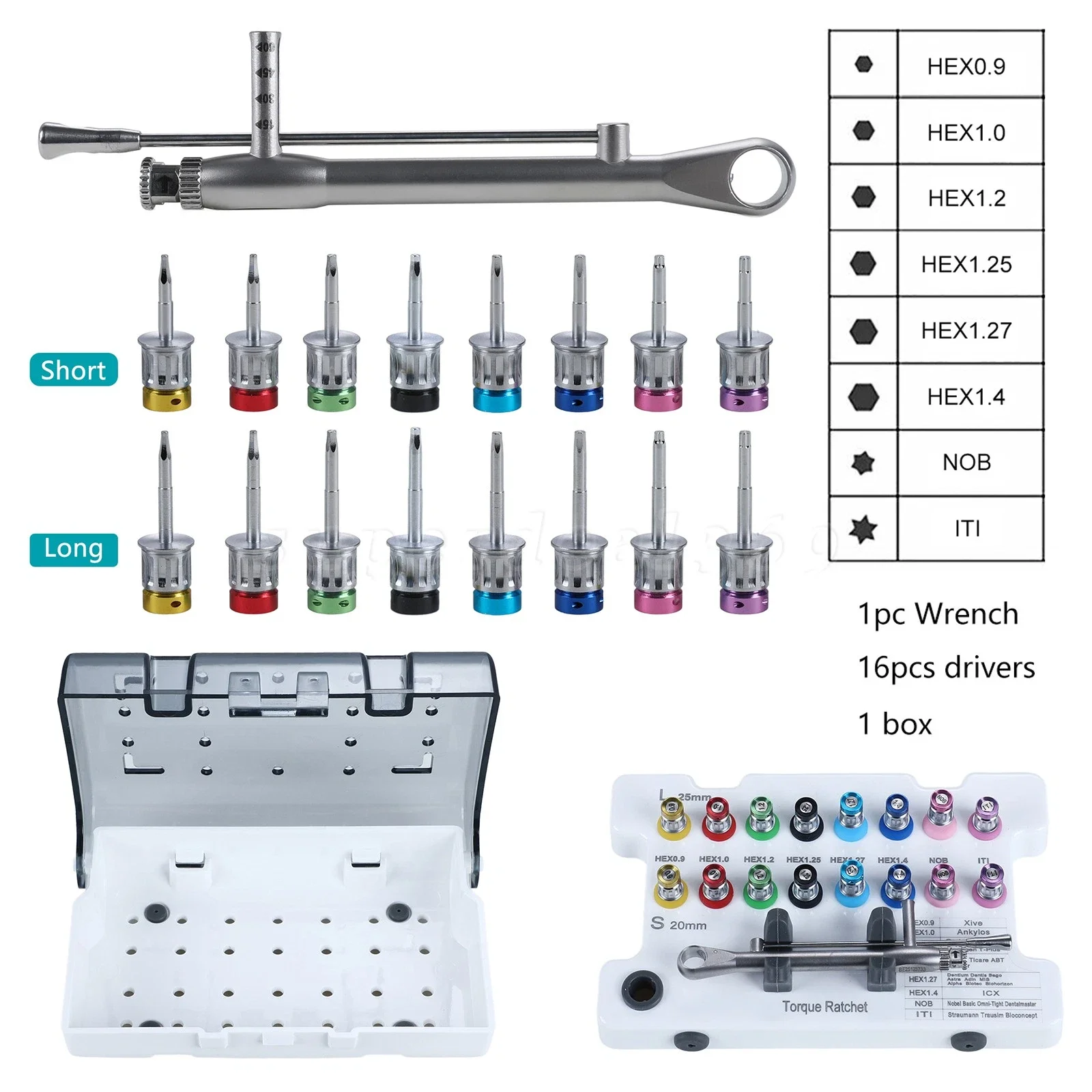 Dental Implant Abutment Hand Driver Screwdriver Nobel/Straumann/Adin/Osstem
