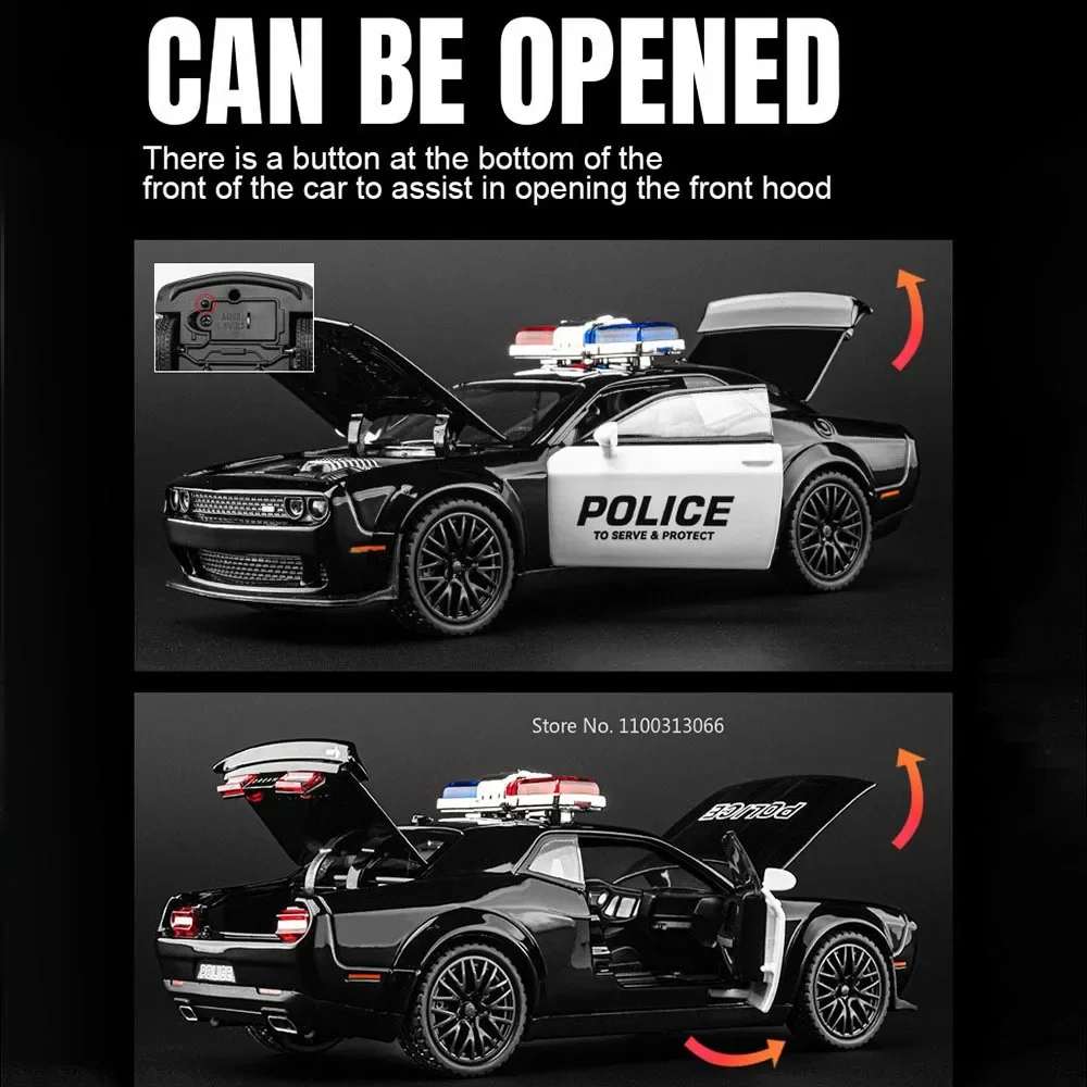 1:32 Scale Police Alloy Car Model Toys Metal Diecasts Vehicle Model with Light Sound Sport Car for Children Collection Gifts