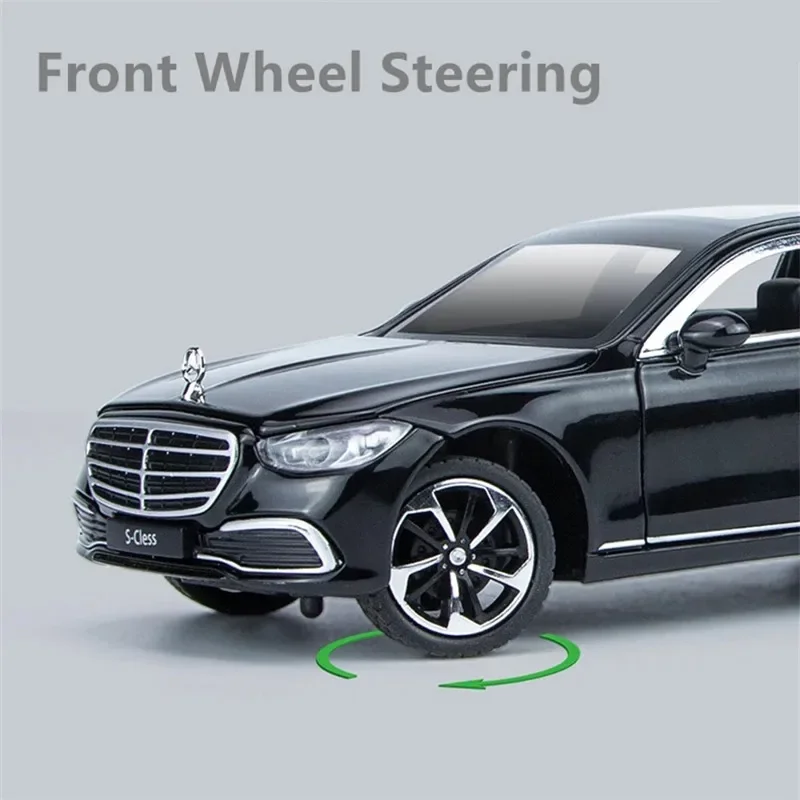 1:24 Alloy Luxy Car Model Diecast Metal Metal Toy Vehicles Car Model High Simulation Sound Light For Maybach S400 Kids Toy Gift