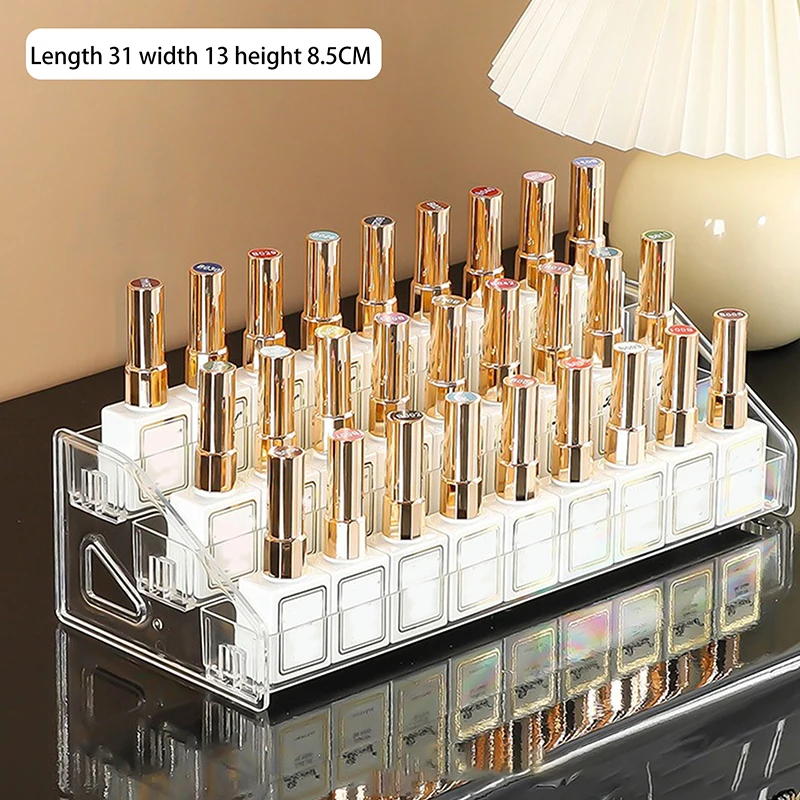 Acrylic Nail Polish Display Stand, Transparent Nail Polish Glue Display Stand, Eyeshadow Tray, Lipstick, Cosmetics Storage Box