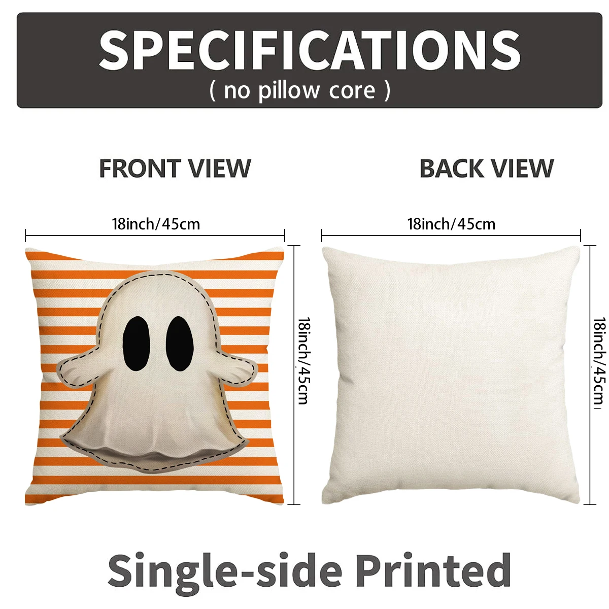 4pcs Halloween cushion covers, ghost, pumpkin lantern, skull sofa decoration cushion covers, Halloween horror home decorations