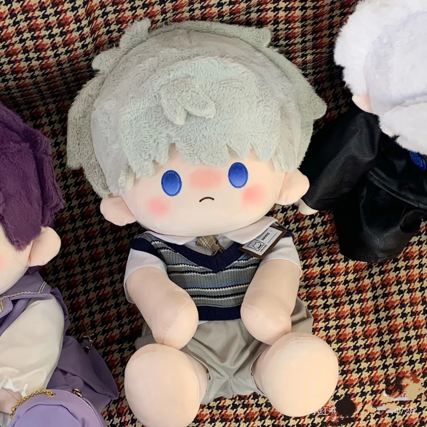 러브 앤 딥스페이스 라파엘 아스터 칼렙 제인 팬메이드 40cm 가발 착용 면 인형 앉아있는 귀여운 만화 플러시 수집용 선물