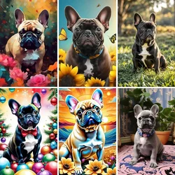 5d Diamond Painting Embroidery, French Bulldog Dog Portrait,DIY Diamond Mosaic Cross Stitch Picture ,Dog Pets Lovers Gift