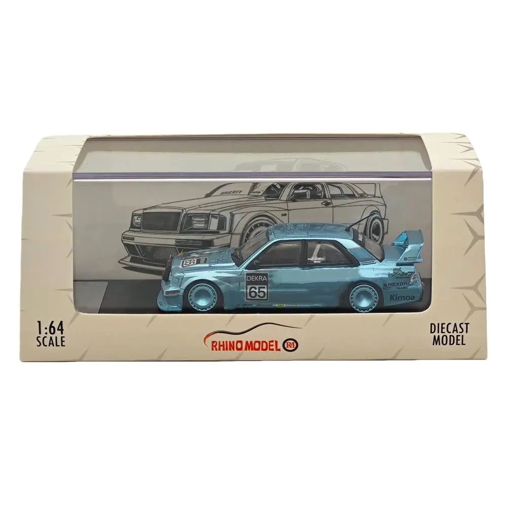 

Rhino Model RM 1/64 Scale 190 EVO II Blue Wide-Body Modified Diecast Models Car Miniature Collectible Gifts