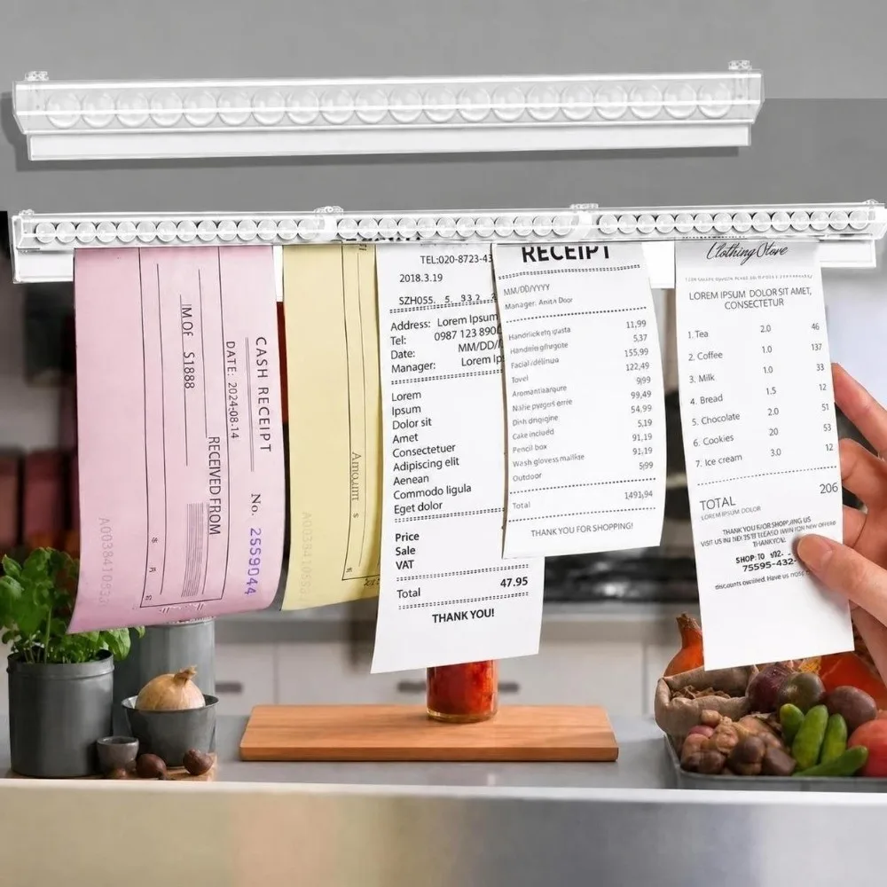 Multifunctional Plastic Order Ticket Holder Clear Wall Mount Takeaway Order Clip Restaurant Tickets Rack Office Cafes Pubs