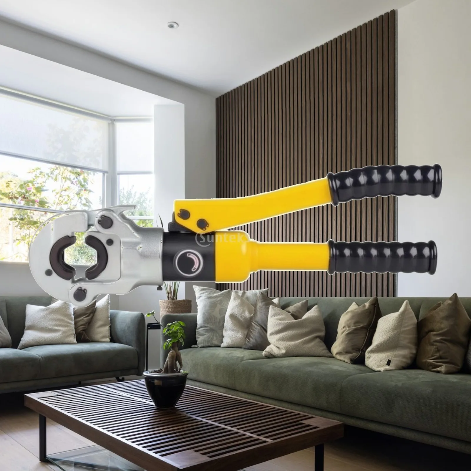 Manual Hydraulic Press Crimper Tool Portable Pipe Crimping Pliers for Steel Aluminum Plumbing Connections