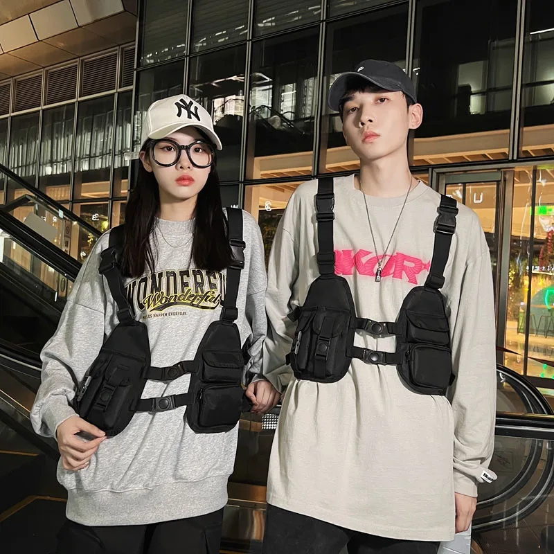 

Tactical Chest Rig Bag Hip Hop Streetwear Vest Bag Unisex Chest Pack Adjustable prethoracic Bags man Outdoor sport Vest backpack