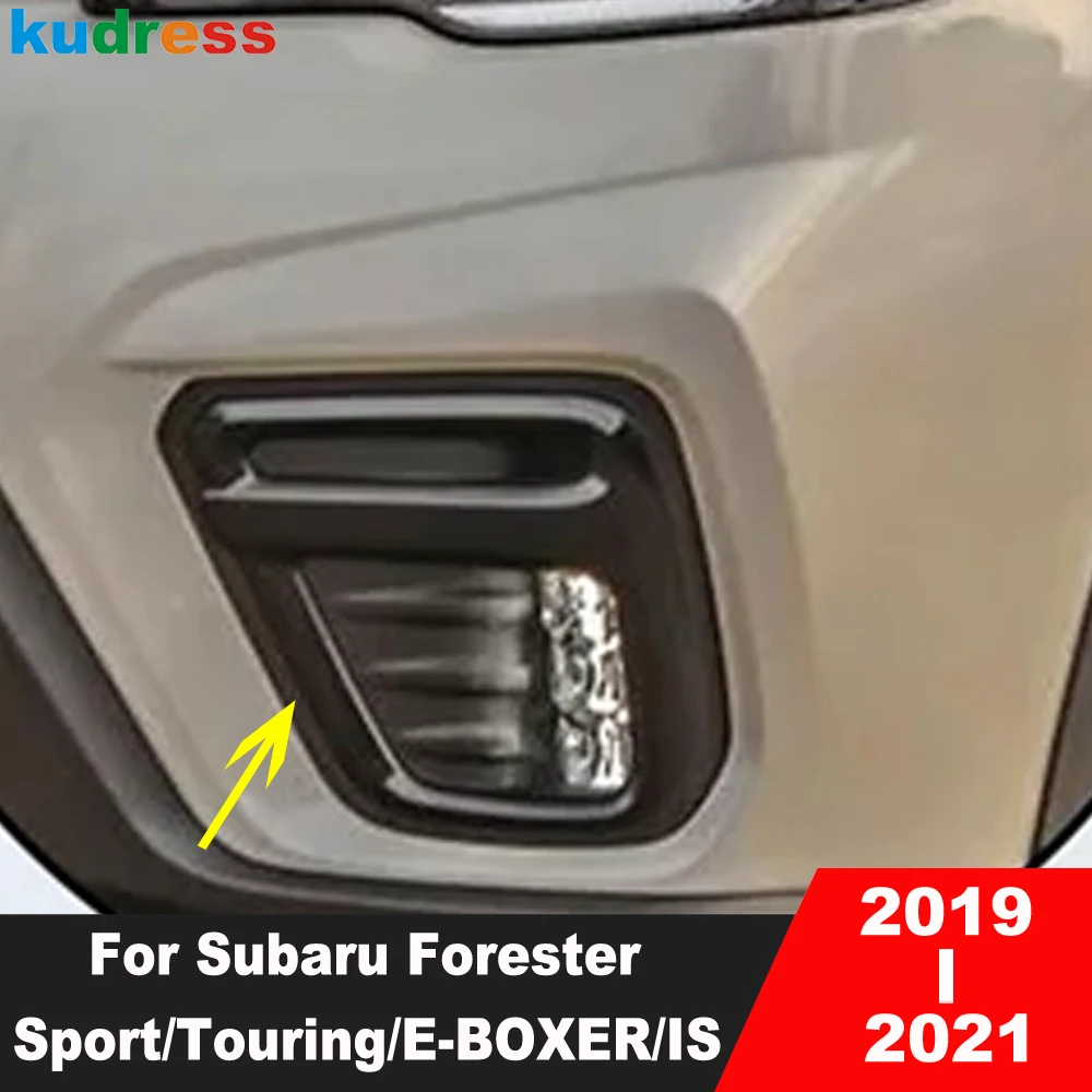 Front Fog Light Lamp Cover Trim For Subaru Forester Sport/Touring/E-BOXER/IS 2019 2020 2021 Black Car Accessories Foglight Trims