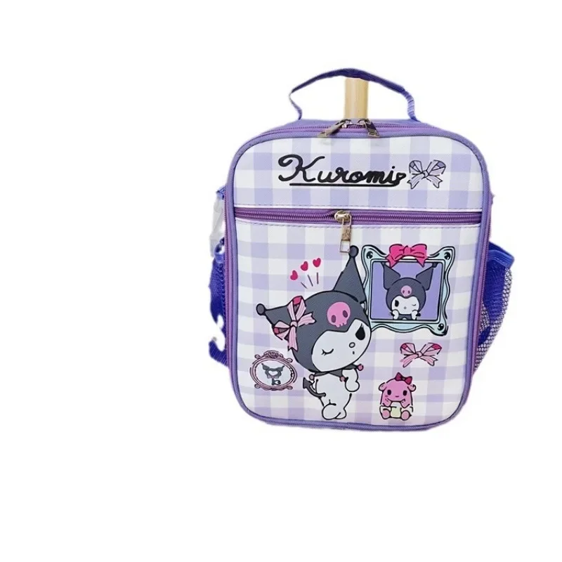 Kawaii Sanrio Kuromi Lunch Bag Anime My Melody Cinnmoroll Travel Thermal Breakfast Box School Child Large Capacity Tote Food Bag