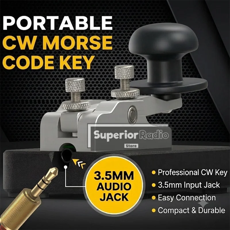 Laomao Old Cat CW Morse Key Straight Key 725g Heavy Base Adjustable Manual Telegraph Key for Ham Radio QRP FT-817 FT-818 IC-705
