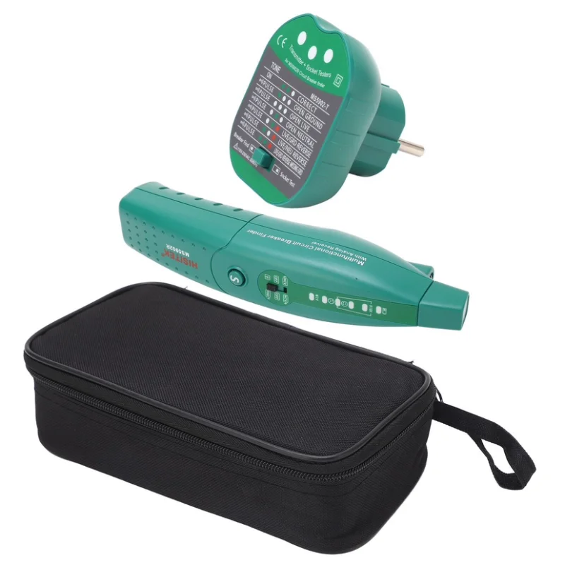 MS5902R Wall Breaker Finder & Socket Tester - Multi-Function for Live Wire Detection & Open Neutral Check