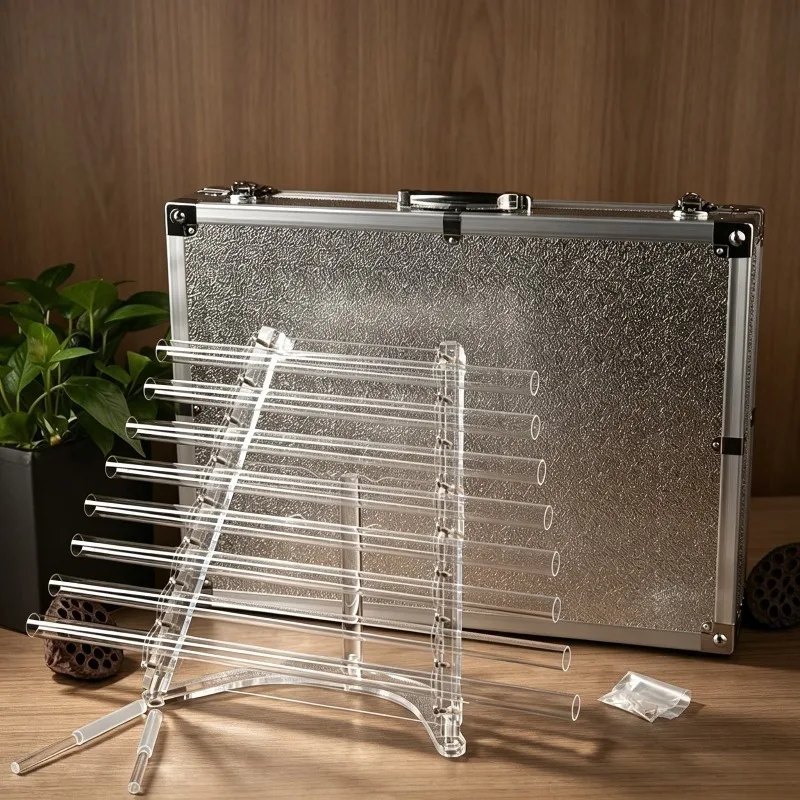 Crystal Harp Meditation Singing Harps Yoga Sound Healing 8 Tubes Quartz Harp Adult Profession Musical Instruments with Box