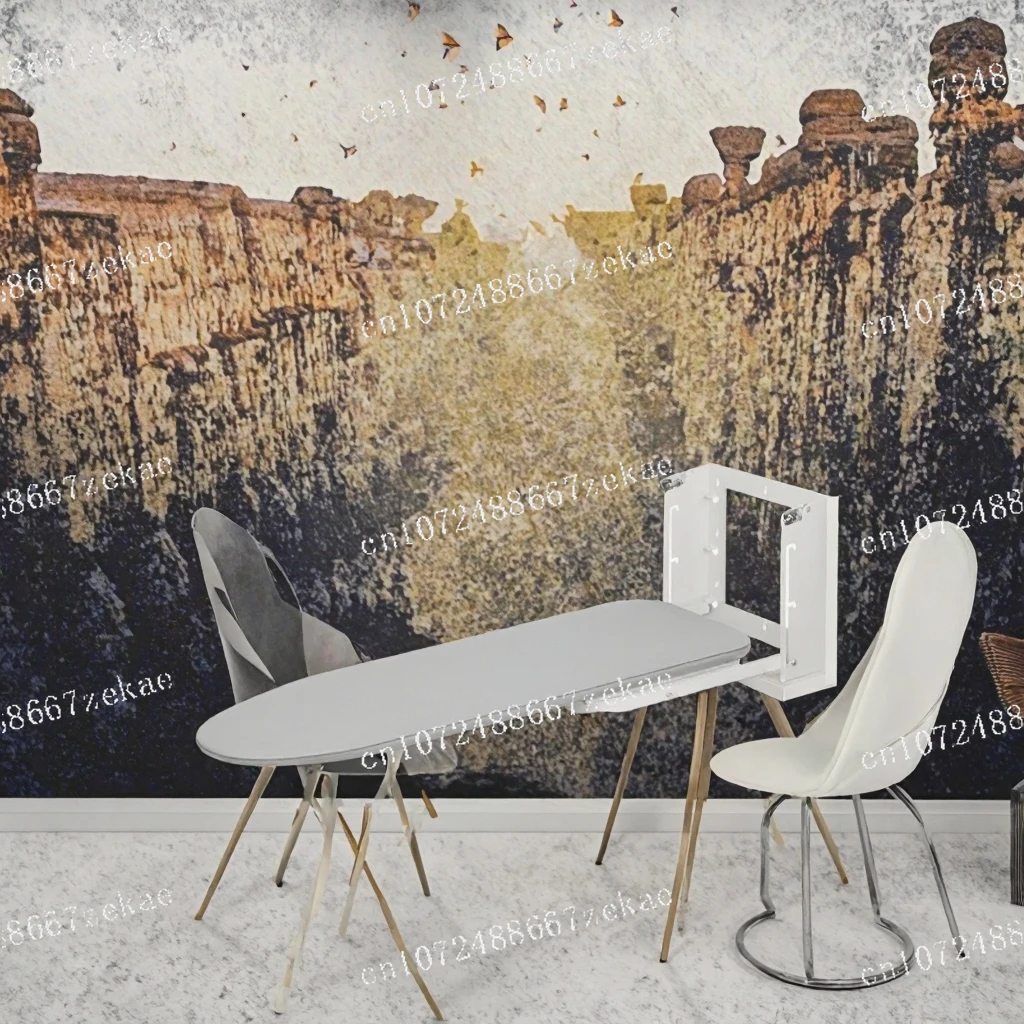 

Height and Heat-resistant Cover Wall-mounted 180 ° Rotating Ironing Board with Adjustable