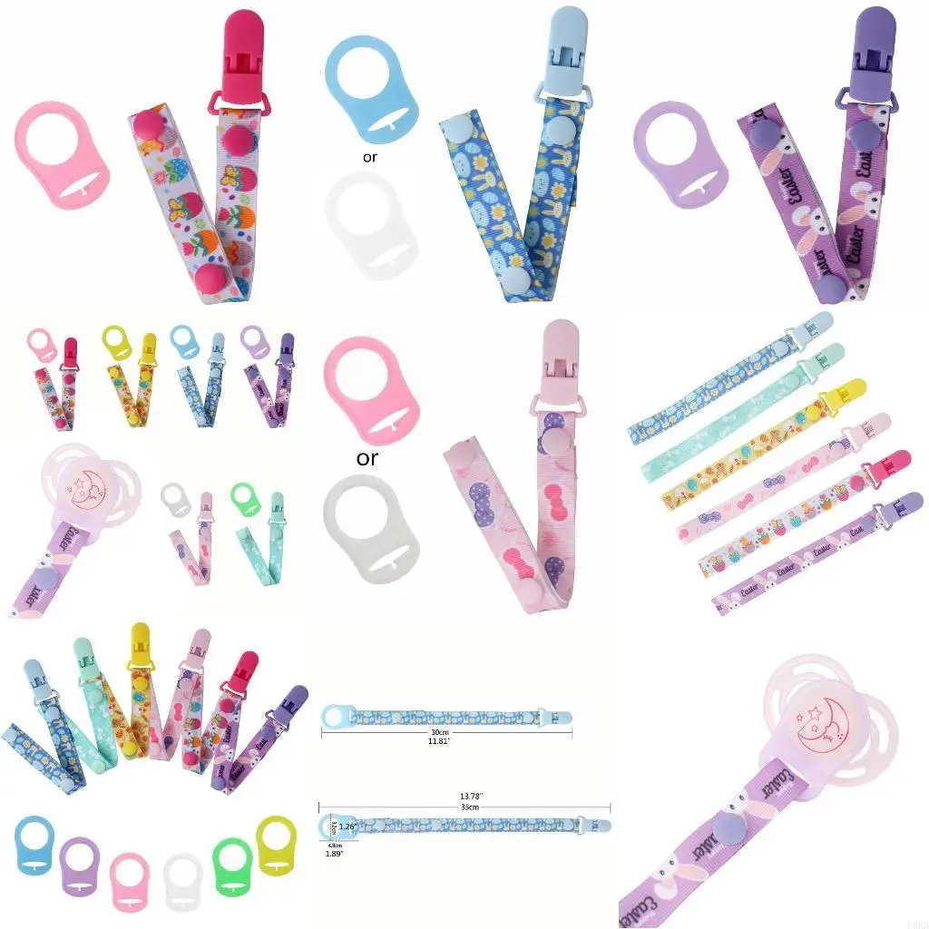 

Flexible Baby Pacifiers Clips Teethers for Shower Gift 6 Options for Pacifier Shower Teething Strap Binky Holder L8RB
