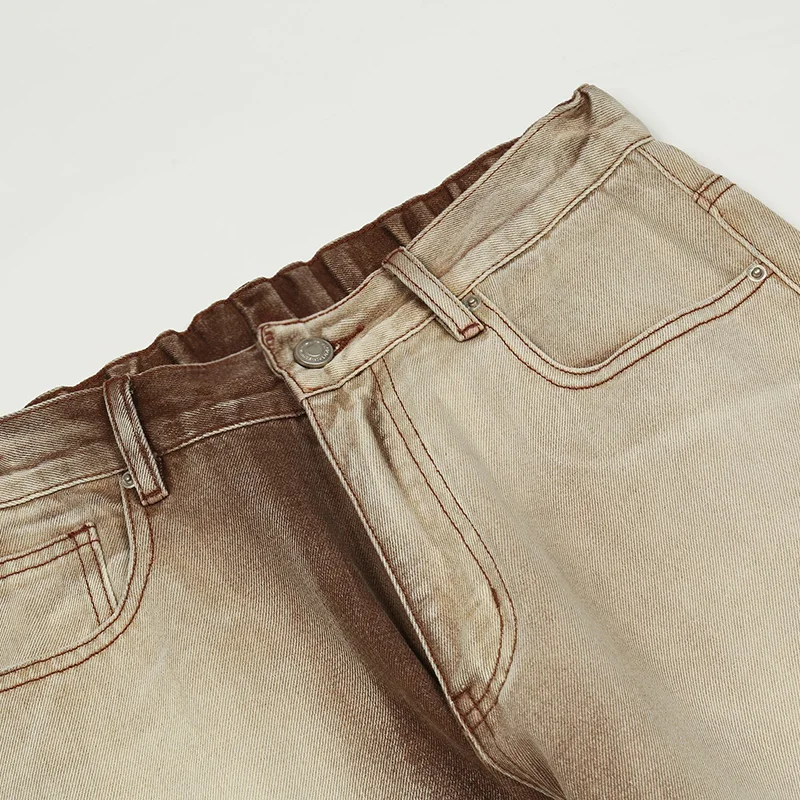 UPRAKF Jeans Wide Leg Pants Casual Gradient Denim Loose Autumn Fashion Basic High Street