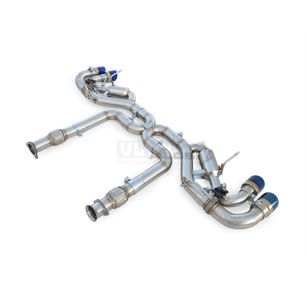 

For Chevrolet Corvette C8 6.2 Stingray 2019-2026 Stainless Steel Electronic Valve with Rear Exhaust Four way Grilled Blue Throat