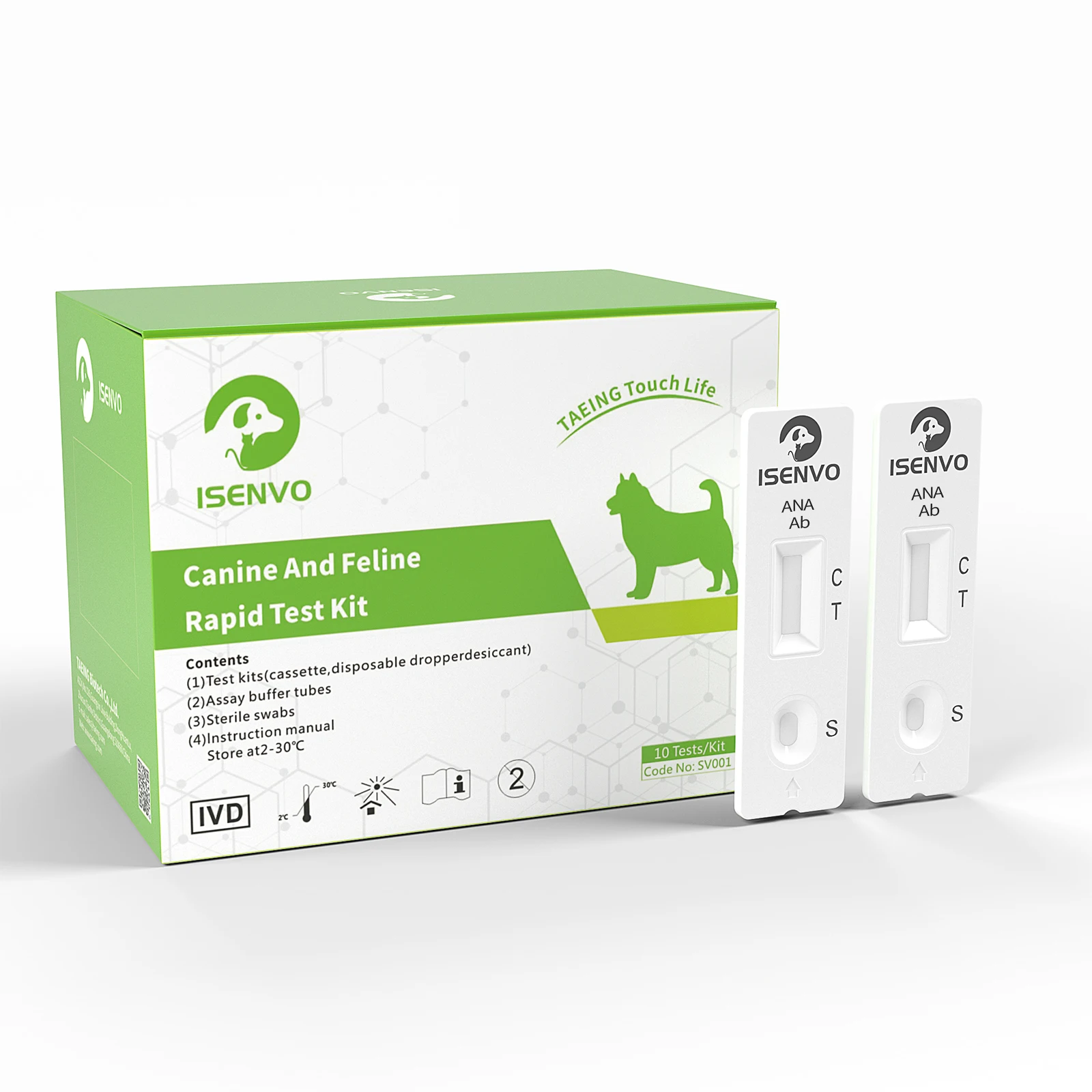 10PCS Canine Ehrlichia (EHR Ab)/Anaplamsa (ANA Ab)/Lyme (LYME Ab)/Brucella (BRU Ab) Rapid Test Kit