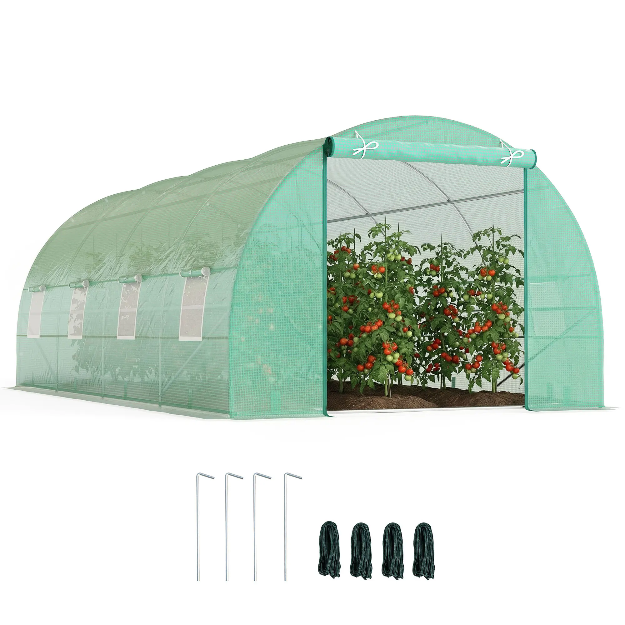 Outsunny Gewächshaus 600 X 300 X 200 cm für Garten und Terrasse, Anbau von Pflanzen und Samen