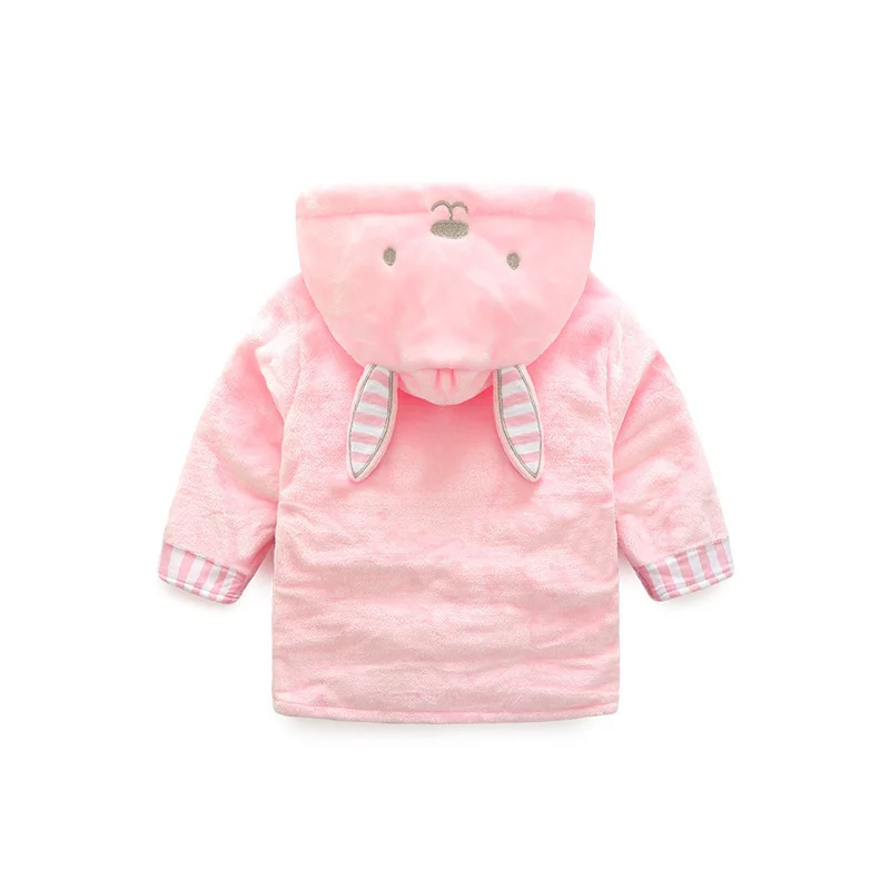 Fashion Baby Boy Girl Bathrobe Children\'s Flannel Bathrobe Hooded Bath Towel Kids Animal Cute Mouse Home Clothes