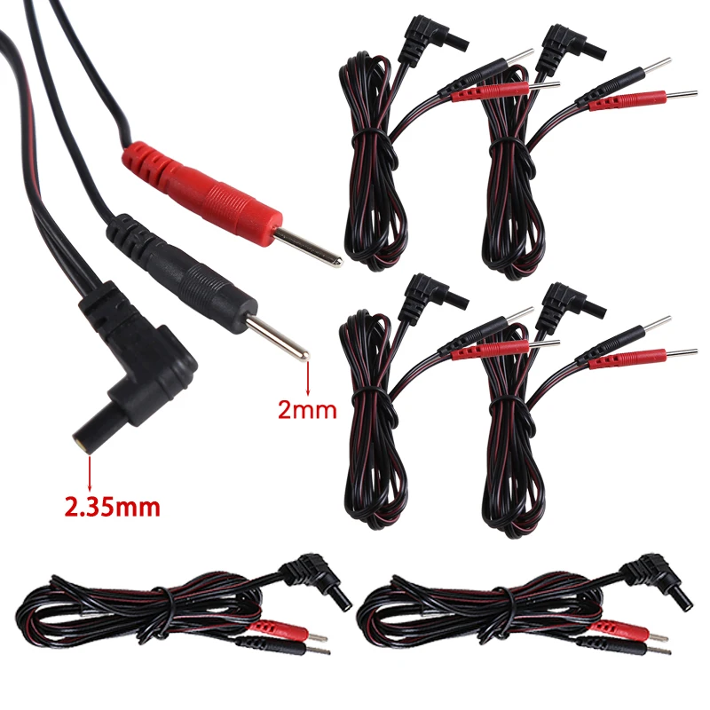 

Провода для электродов 2,35 мм, стандартные соединительные кабели для цифровой терапевтической машины Tens, электродные подушечки для стимуляции мышц Ems