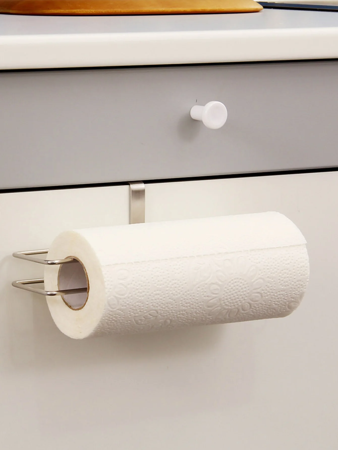 Kitchen paper towel holder Stainless steel nail free punch free wall mounted metal toilet roll holder