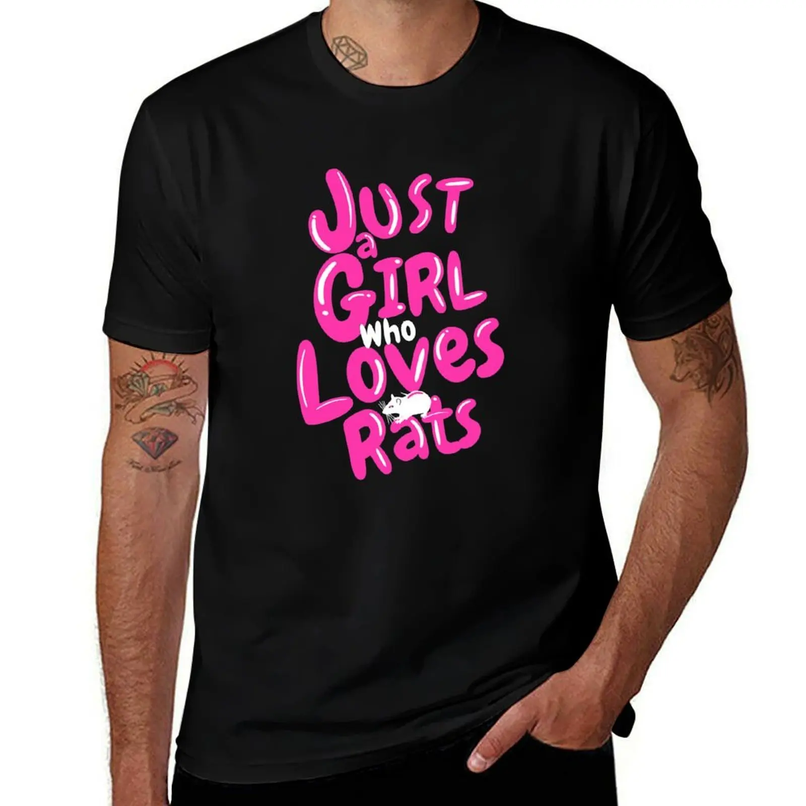 

Just A Girl Who Loves Rats T-Shirt Casual Pattern Print Tee Shirt