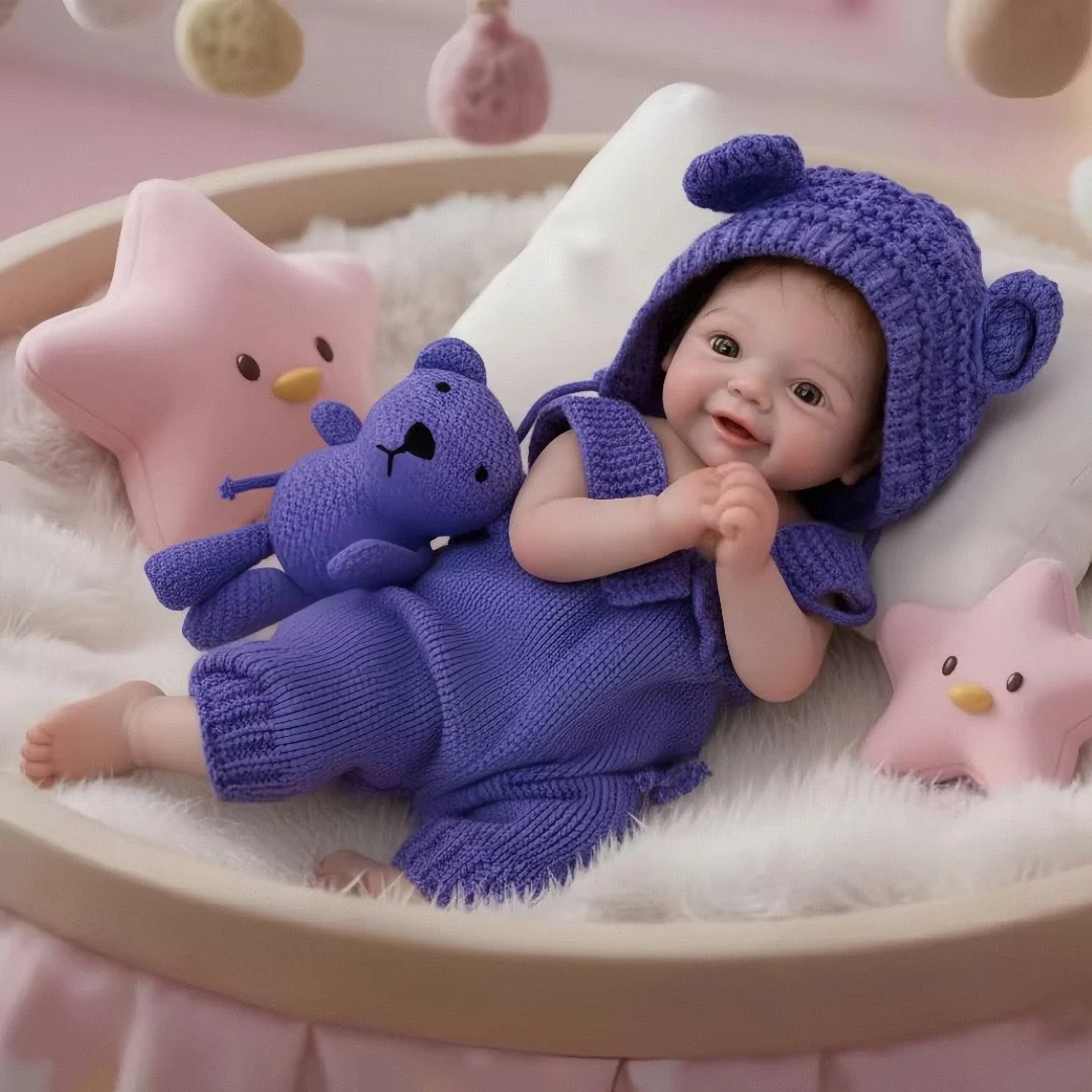 

17-дюймовая силиконовая кукла для девочек Vivienne с открытым ртом и укорененными волосами Mo, мягкая на ощупь, реалистичная водонепроницаемая кукла Reborn Girl