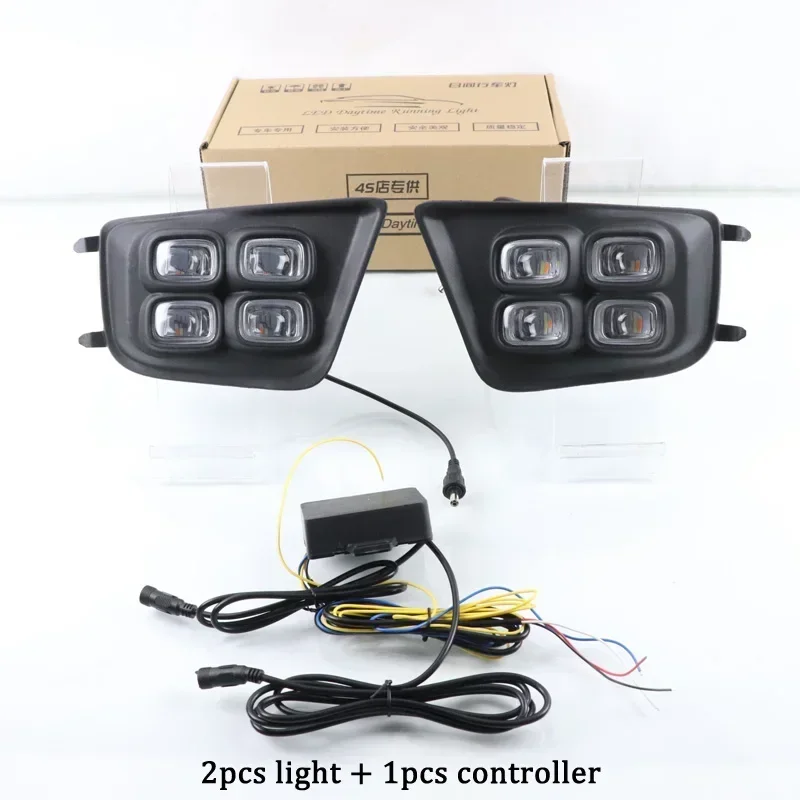 

Car LED Daytime Running Lights DRL For Toyota Tacoma 2012 2013 2014 2015 Yellow Turn Signal 12V Daylihgt Front Bumper Headlamp