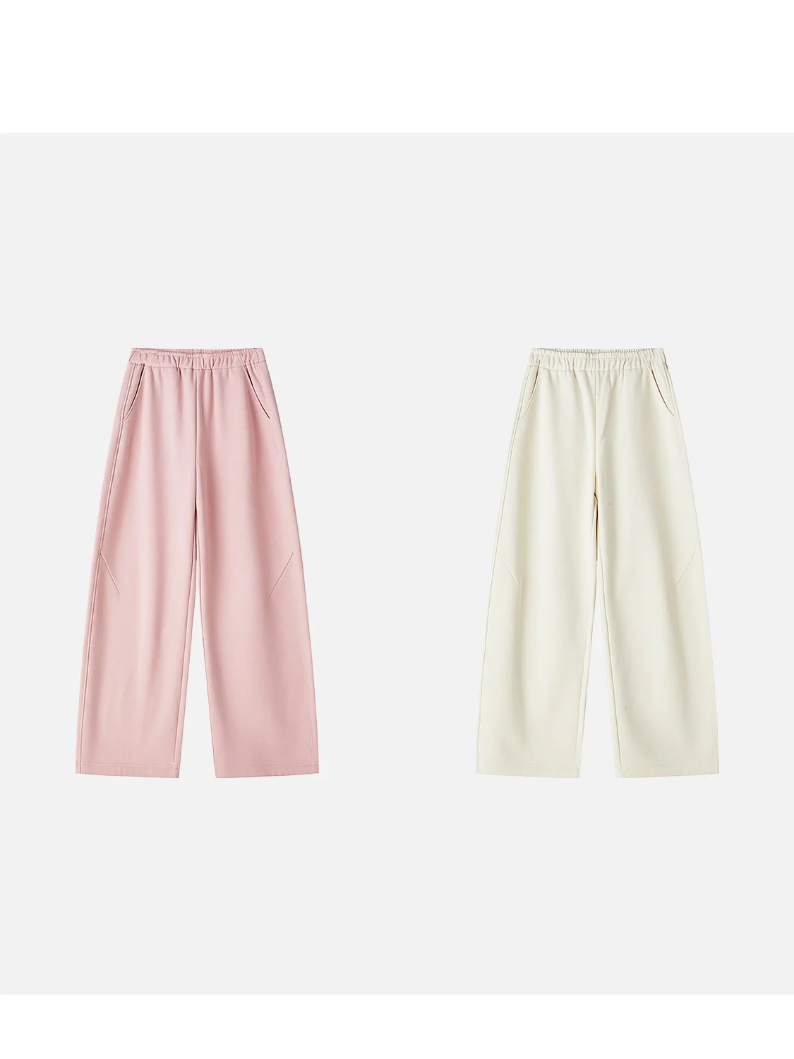 

JINGJING2025 New "Apricot adow" Autumn Winter Fce Lined Loose Elastic Waist Casual Warm Sweatpants Simple Sle