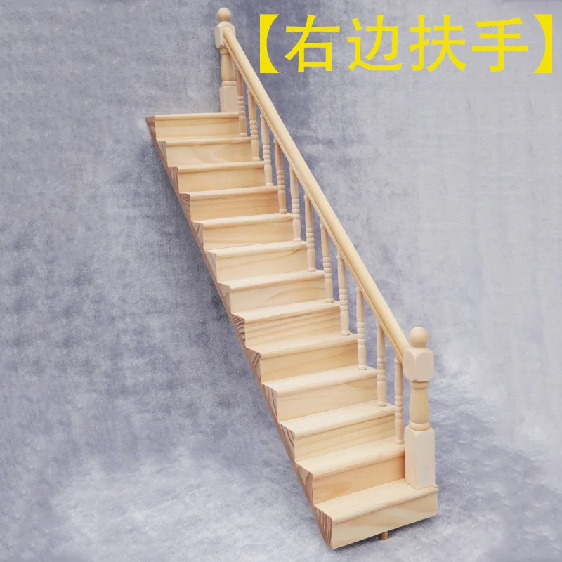 1:12 Diy Doll House Accessories Small House Furniture Model Staircase with Handrails Doll House Handmade Ornament Accessories