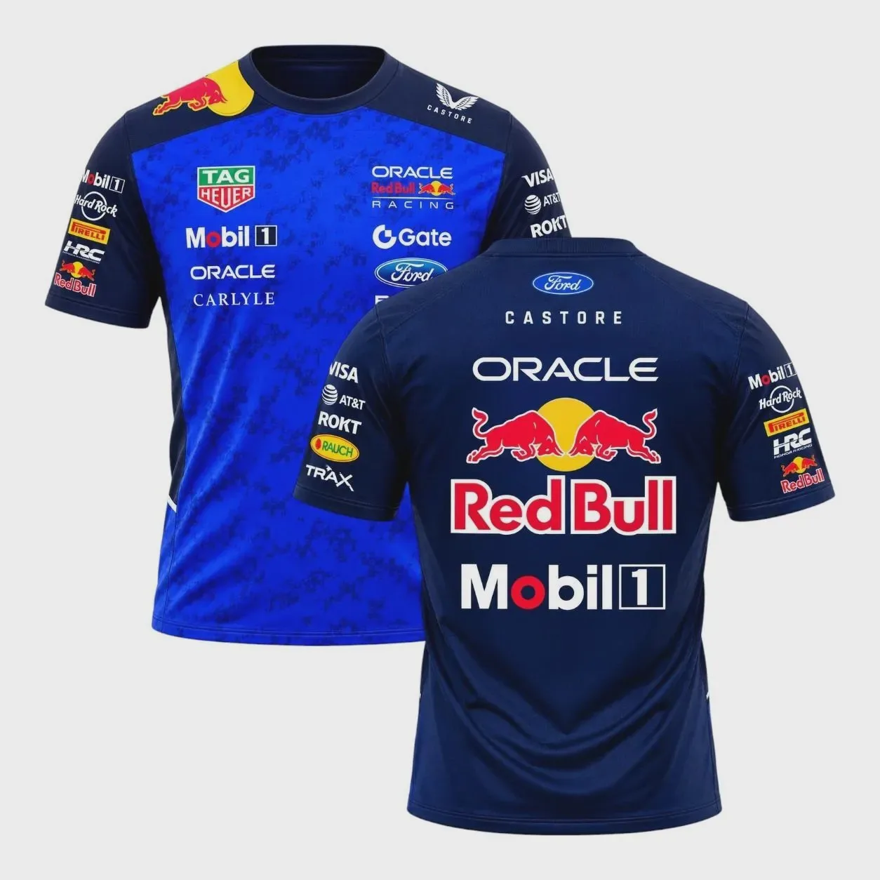 Red Bull F1 Max Verstappen Inspired Blue Racing Short Sleeve T-Shirt, Casual Sports Top Gift for Motorsport Racing Fans Men